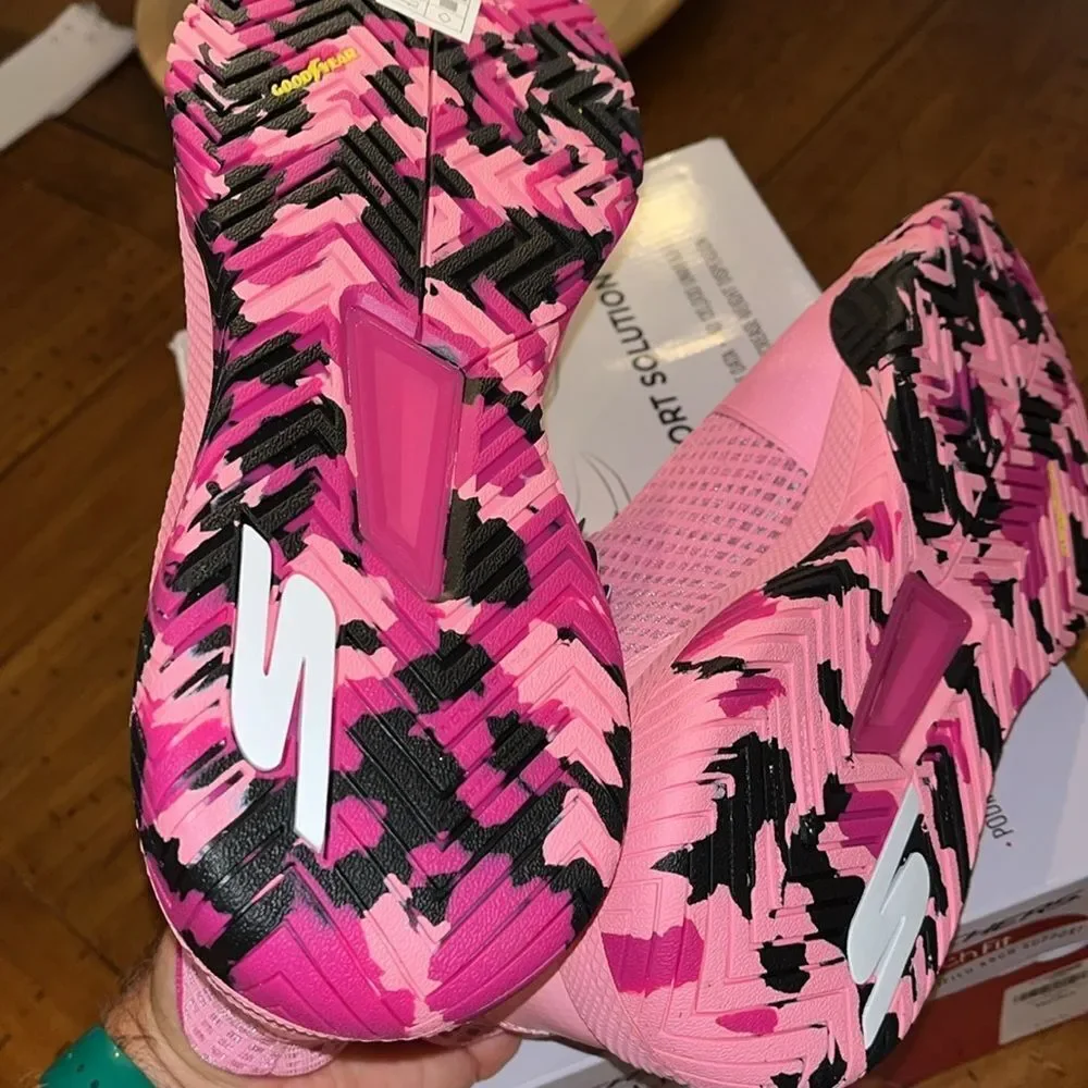 New Mens Skechers Viper Court Pro 10 1/2 10.5 Breast Cancer Pickleball Shoes NWT
